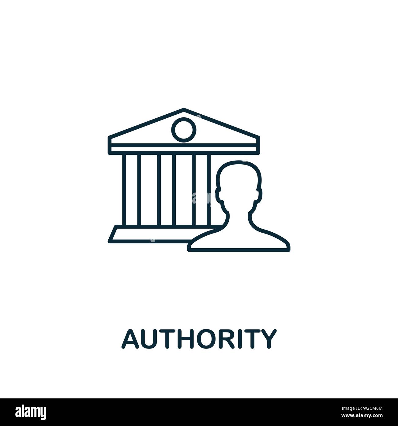 Authority outline icon. Thin line concept element from content icons collection. Creative Authority icon for mobile apps and web usage Stock Vector