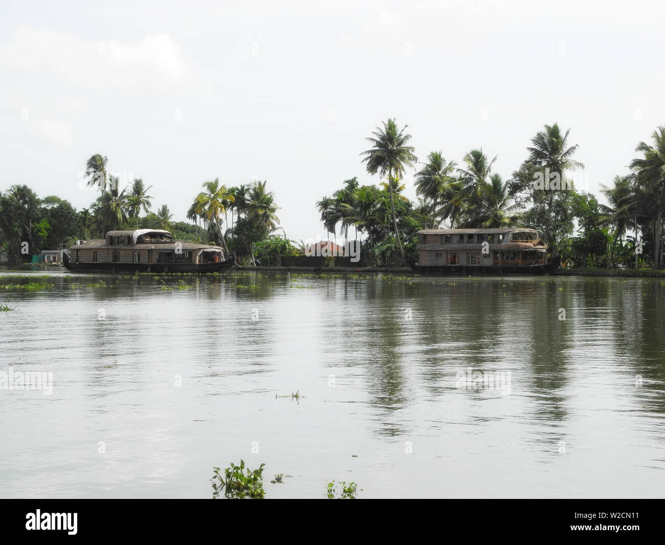 Houseboat on backwaters in Kerala Kochi Stock Photo