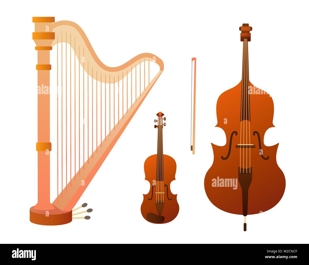 Ancien Ancien Instrument De Musique À Cordes Est Harpe En Bois Classique  Vecteurs libres de droits et plus d'images vectorielles de Harpe - iStock