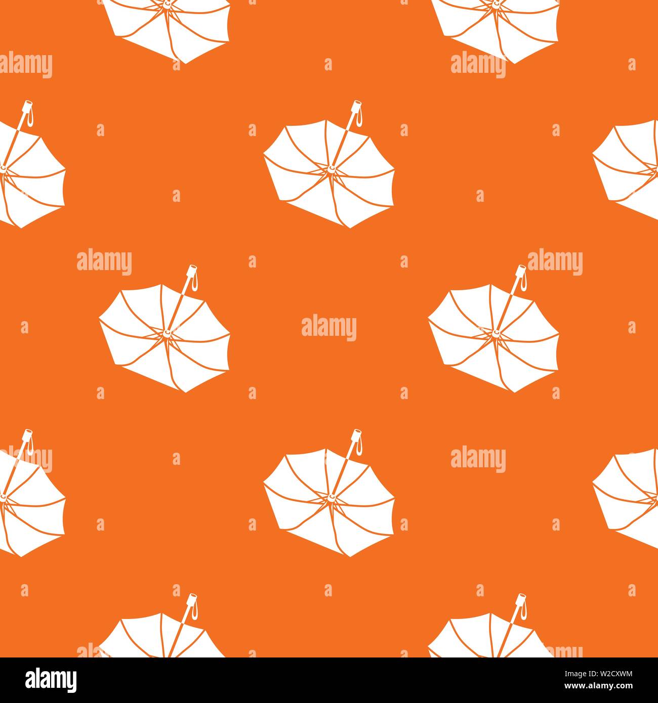 Falling umbrella pattern vector orange Stock Vector