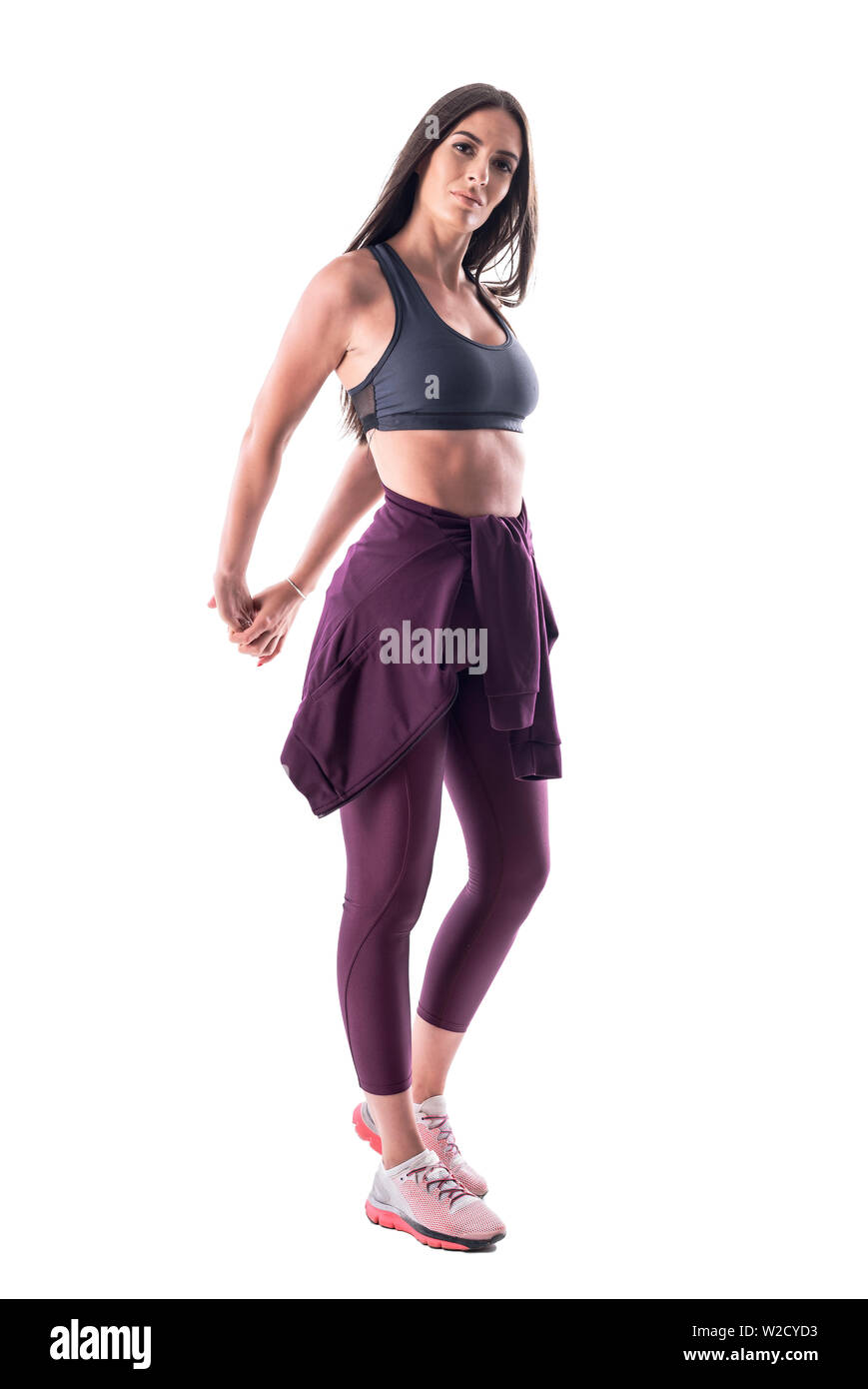 Woman exercising with arms up - Stock Image - F007/9404 - Science