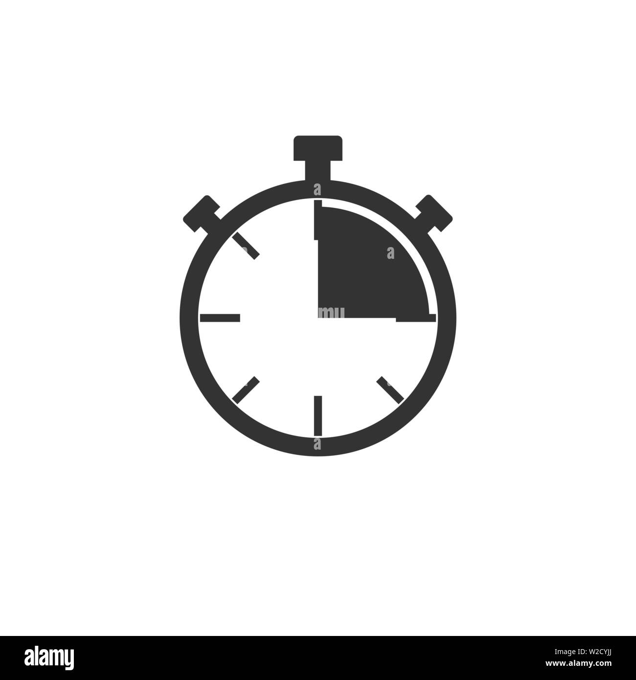 Vector illustration, flat design. Timer clock time icon Stock Vector ...