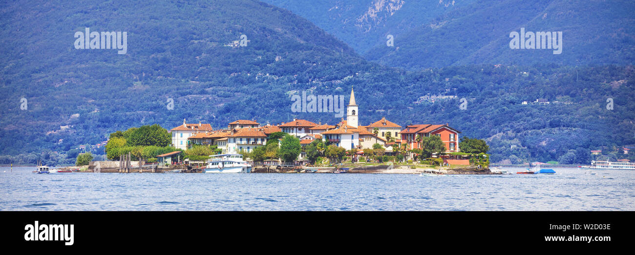 Isola Bella island on Maggiore Lake, Lombardy, Northern Italy Stock Photo