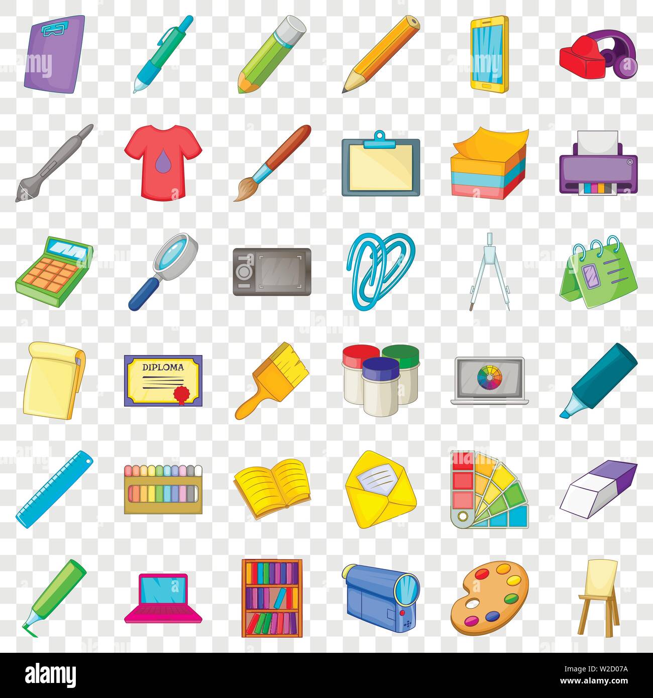 Palette icons set, cartoon style Stock Vector Image & Art - Alamy