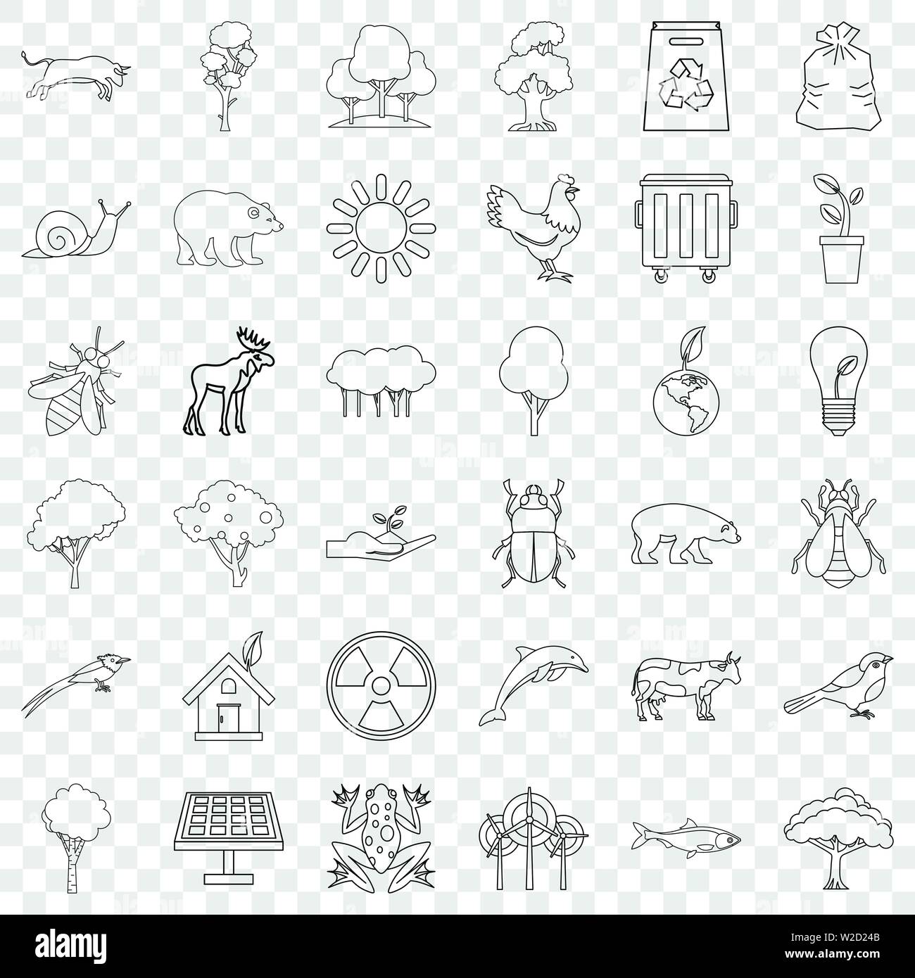 Ecology icons set, outline style Stock Vector Image & Art - Alamy
