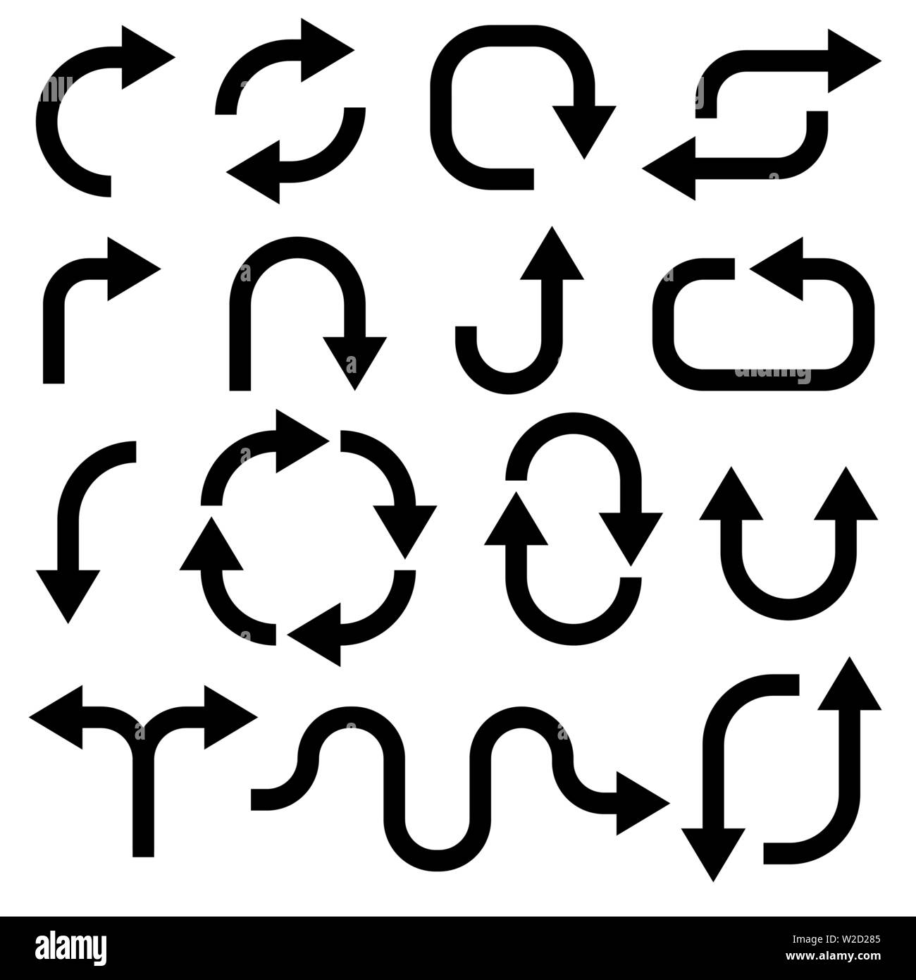 Arrows. Black flat icons Stock Vector Image & Art - Alamy