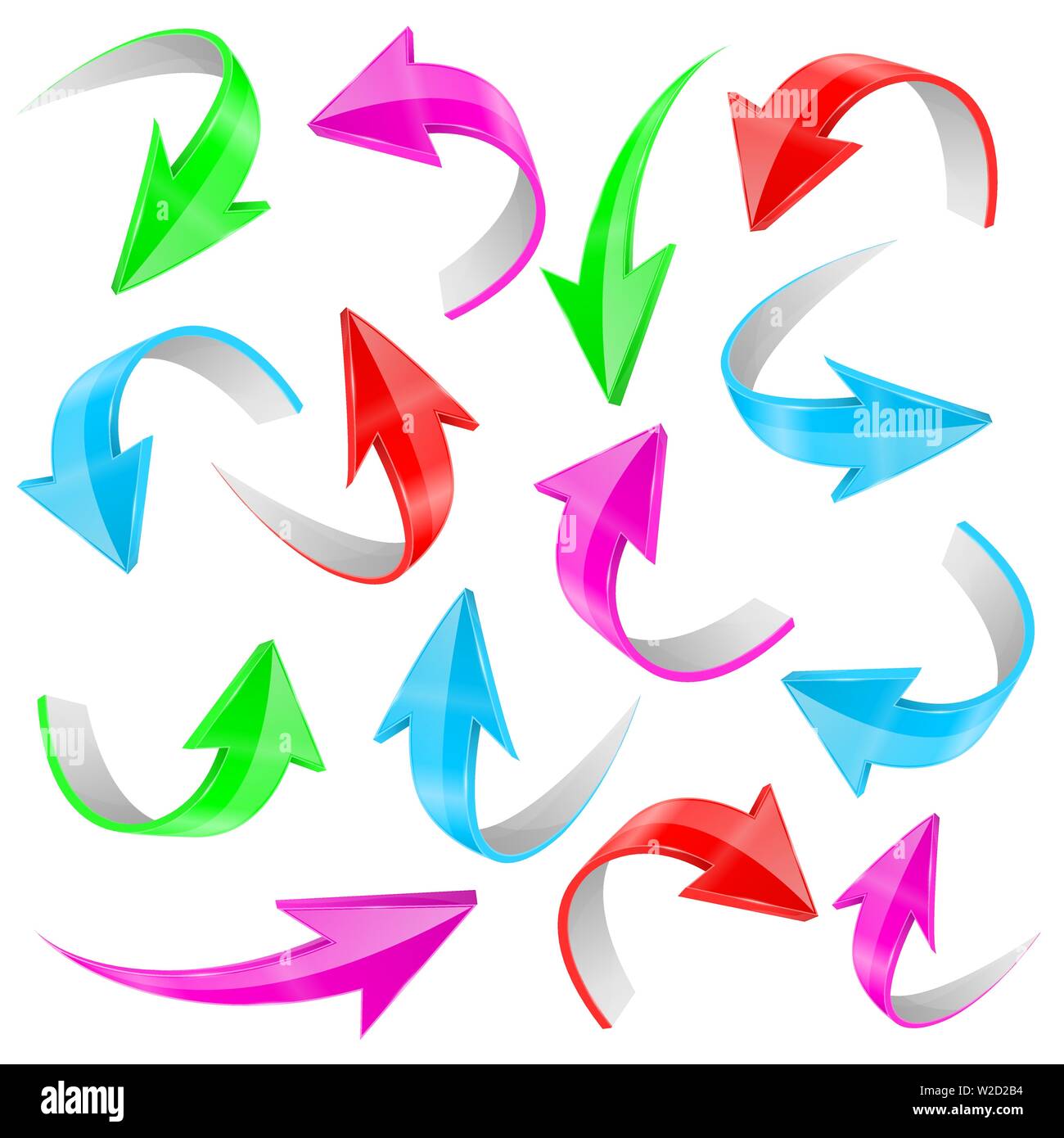 Arrows set. Colored collection Stock Vector