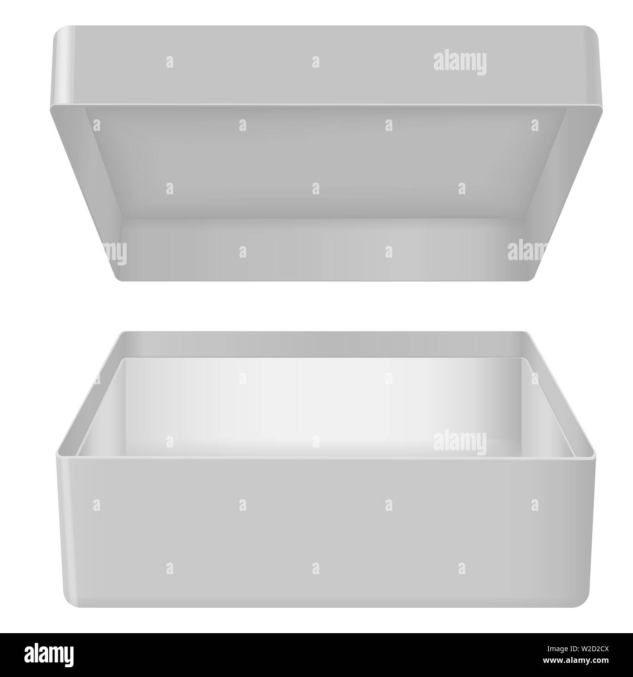 Gray open gift box. Realistic carton mock up Stock Vector Image & Art