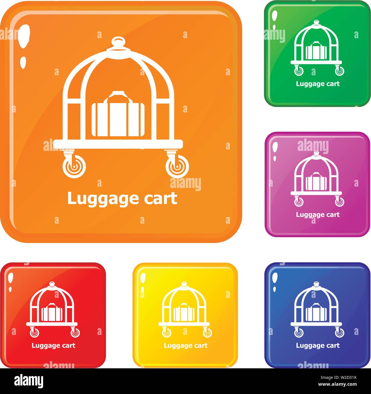 Luggage cart icons set vector color Stock Vector Image & Art - Alamy