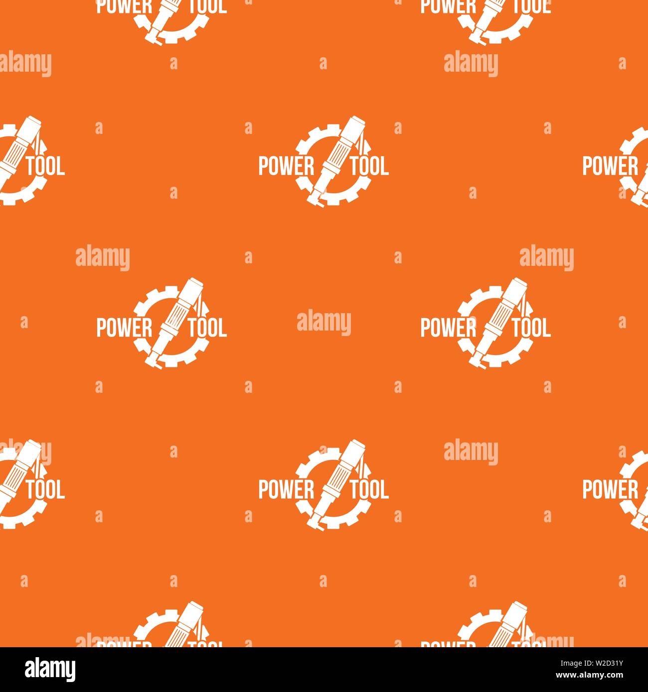 Power tool factory pattern vector orange Stock Vector