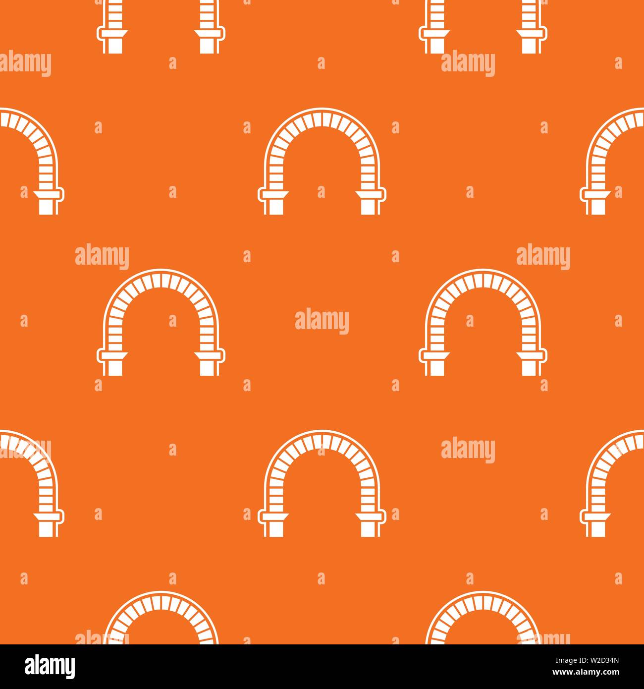 Arch column pattern vector orange Stock Vector