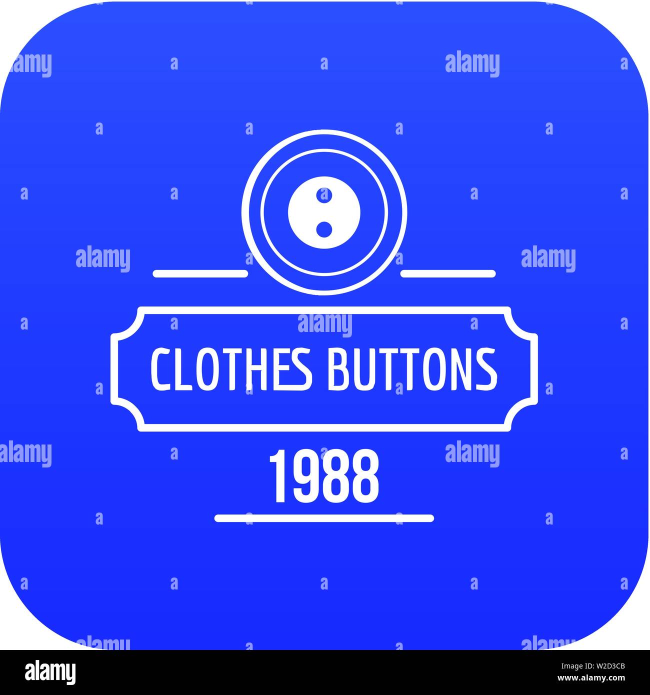 Clothes button service icon blue vector Stock Vector Image & Art - Alamy