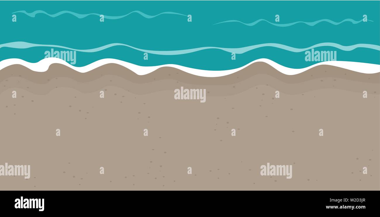 sandy beach and water summer holiday background vector illustration ...