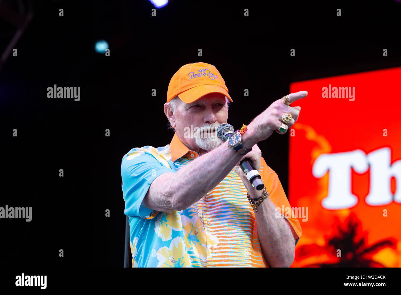 The Beach Boys perform live at the 2019 Cornbury Festival, Great Tew, Oxfordshire. The Beach Boys are an American rock band. Stock Photo