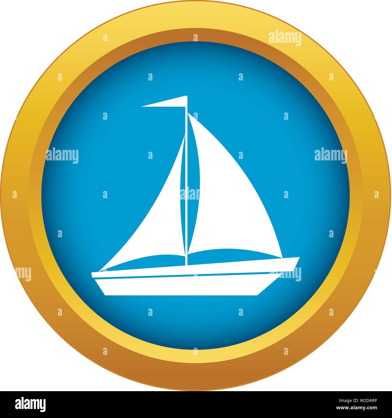 Boat with sails icon blue vector isolated Stock Vector Image & Art - Alamy