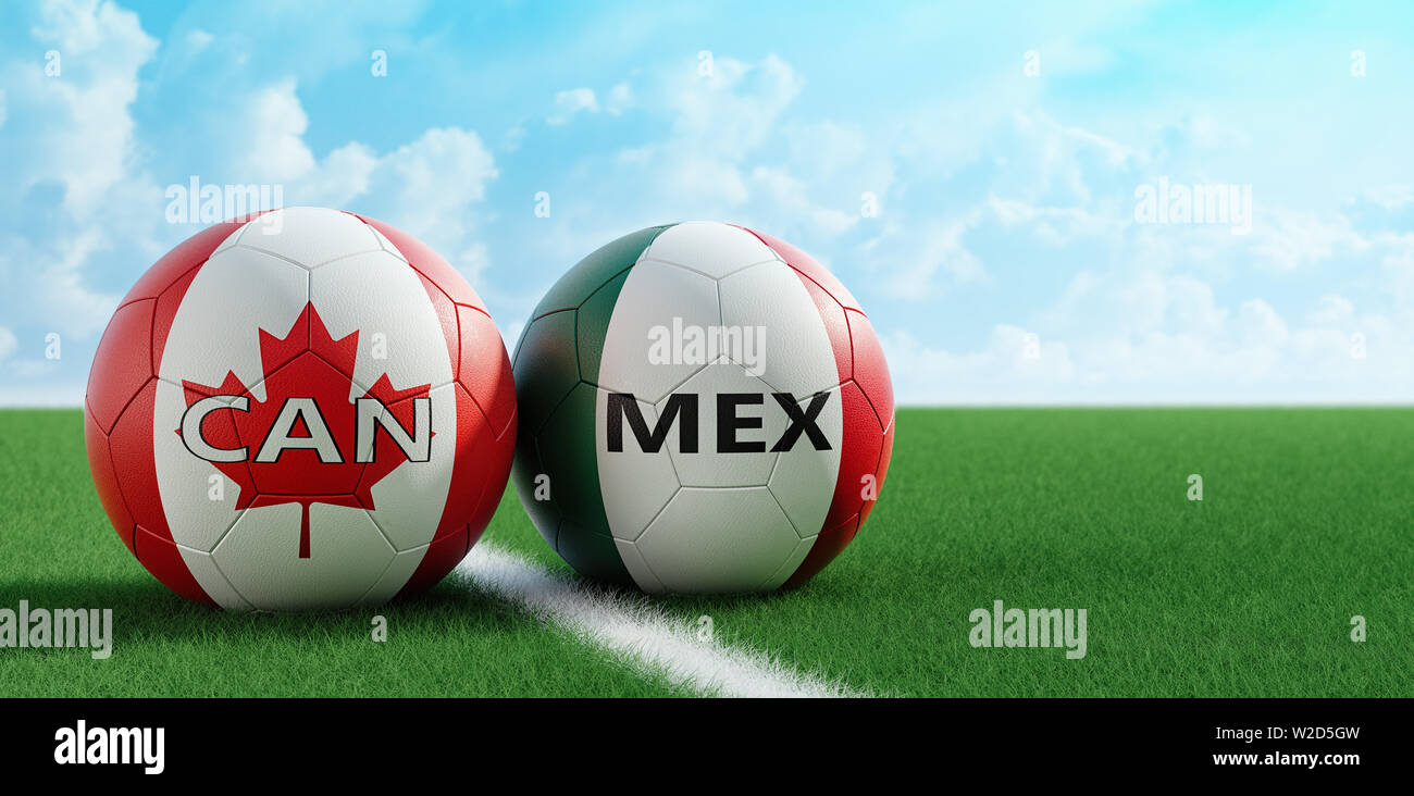 Mexico vs. Canada Soccer Match Soccer balls in Mexico and Canada