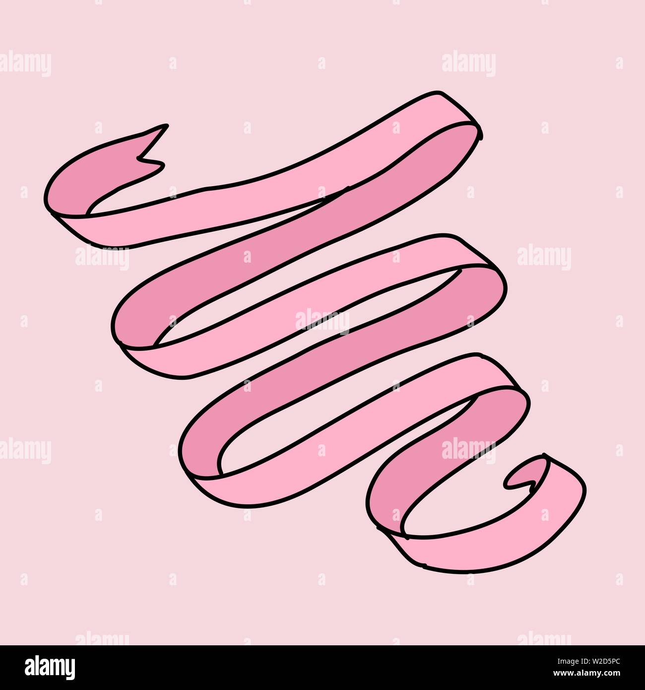 Pink ribbon icon. Sketch vector illustration Stock Vector Image & Art ...