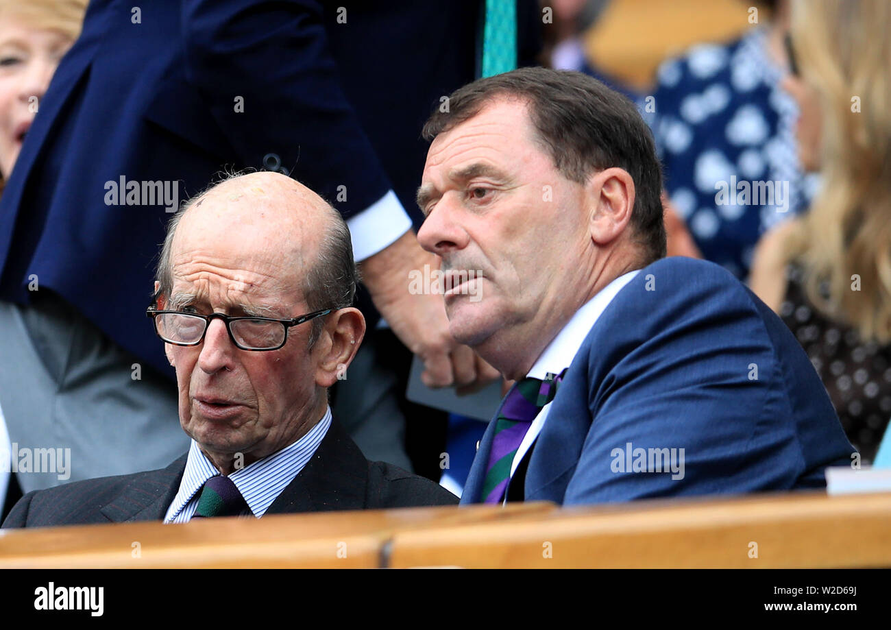 The Duke of Kent and Chairman of the AELTC Philip Brook (right) in ...