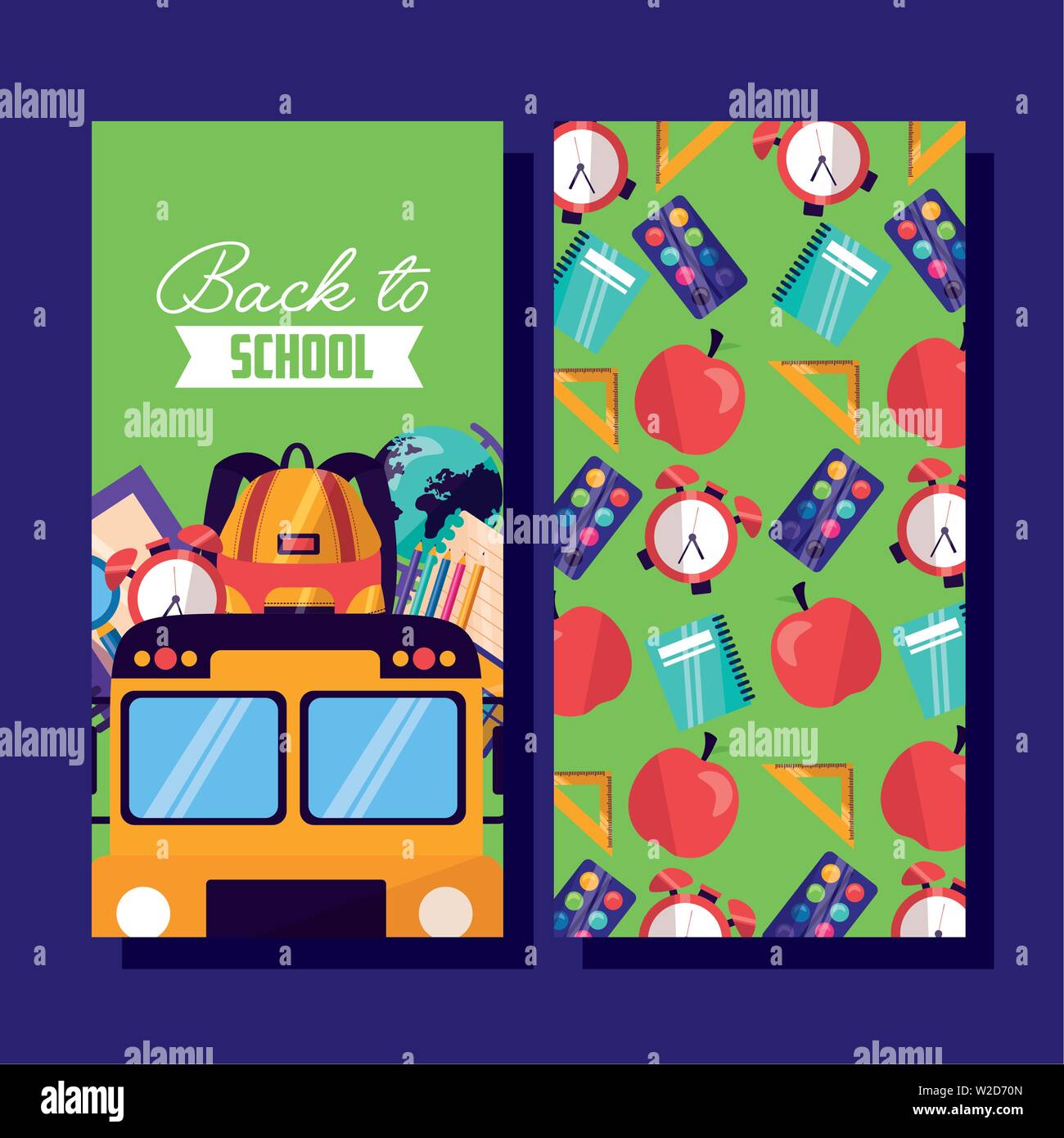 back to school supplies flat design Stock Vector Image & Art - Alamy