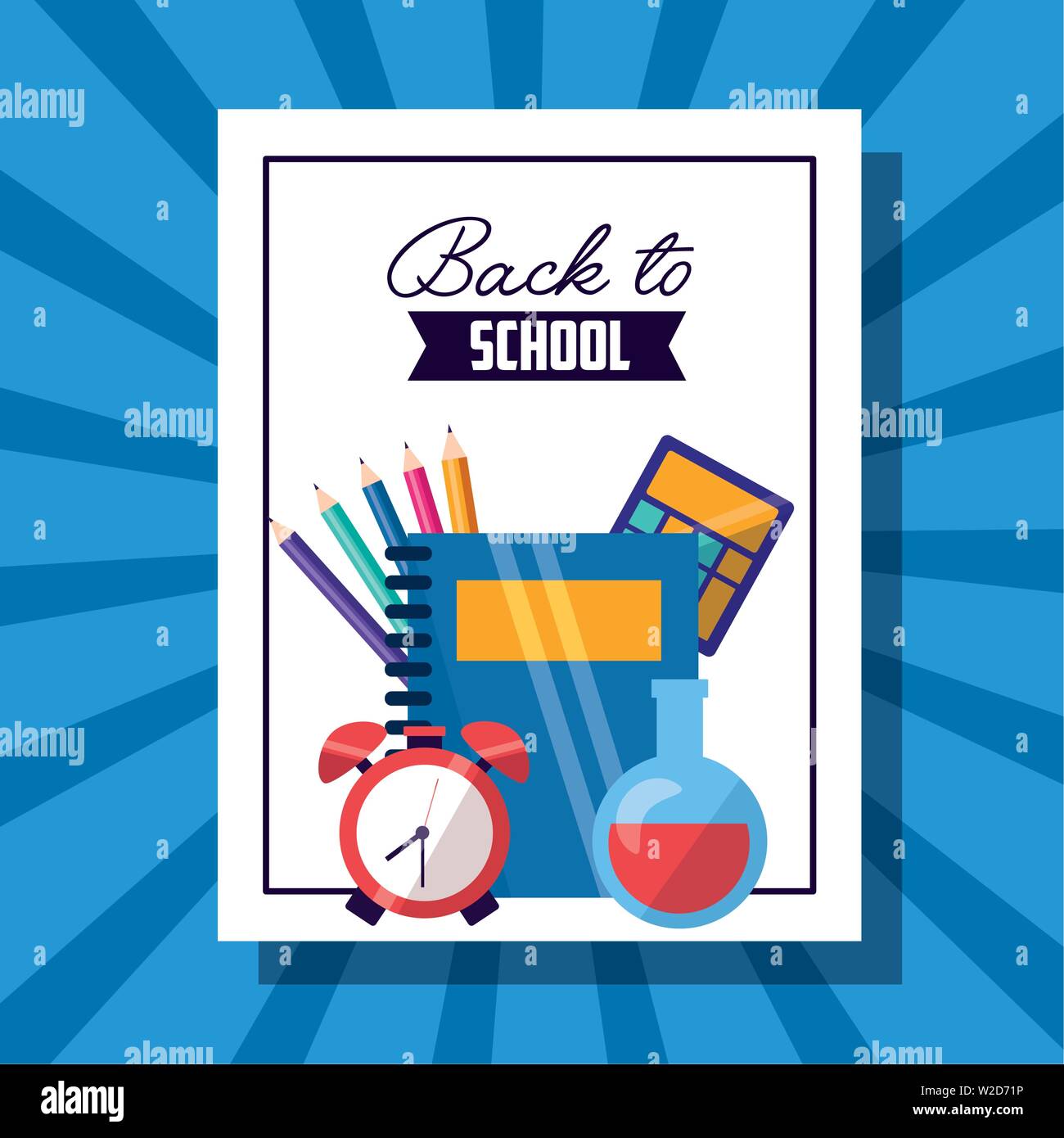 back to school supplies flat design Stock Vector Image & Art - Alamy