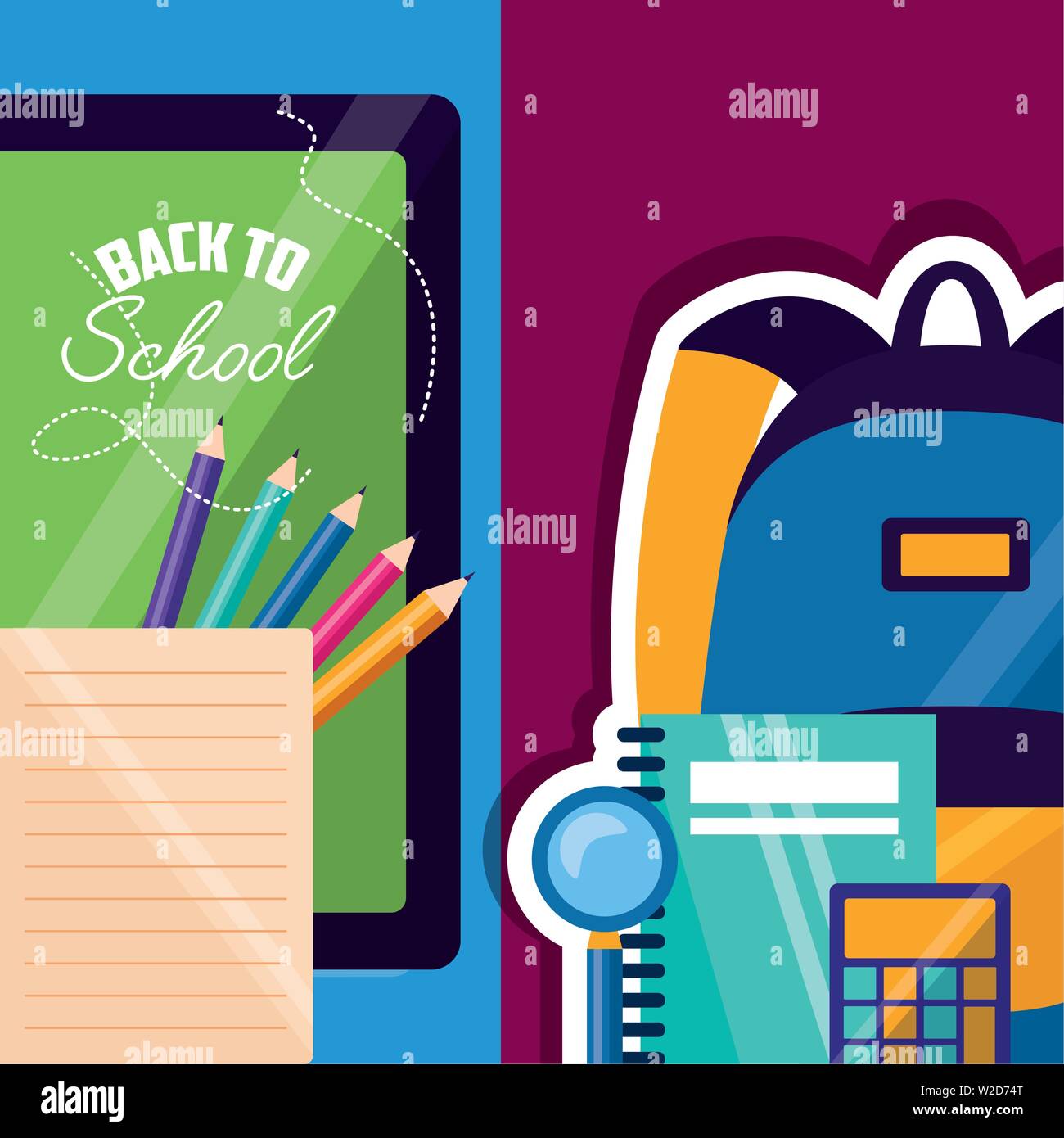 back to school supplies flat design Stock Vector Image & Art Alamy