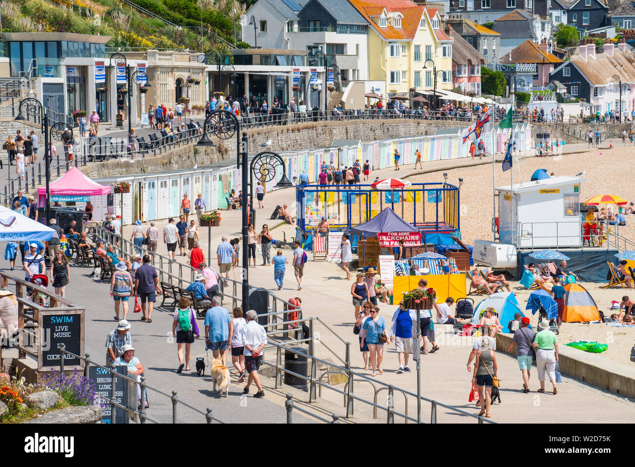 Lyme Regis, Dorset, UK. 8th July 2019. UK Weather Scorching hot