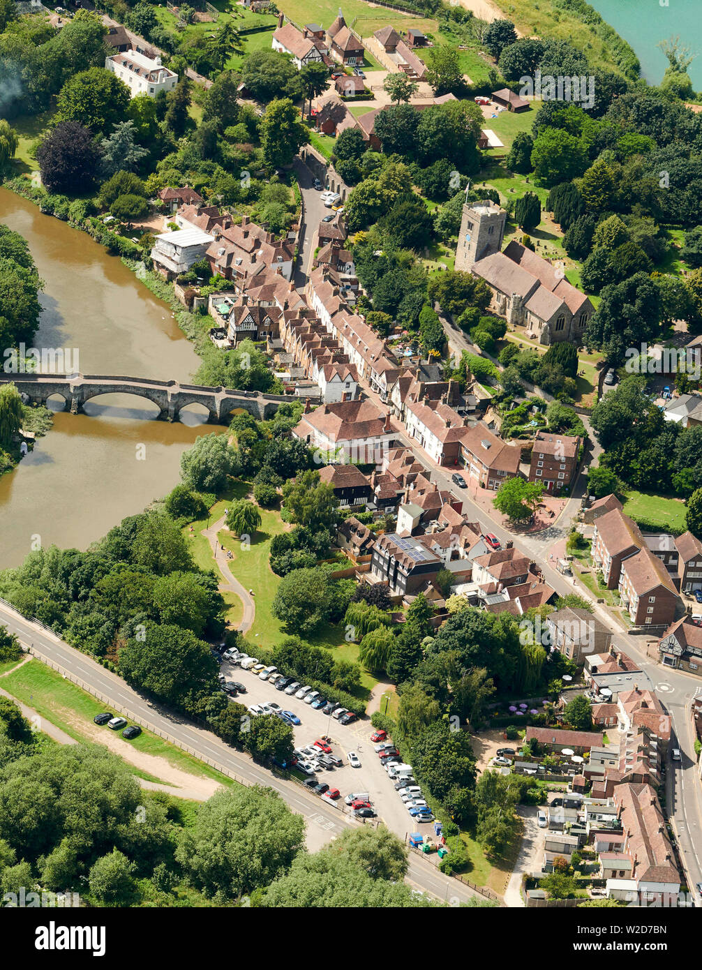An overhead shot of the historic village of aylesford hires stock