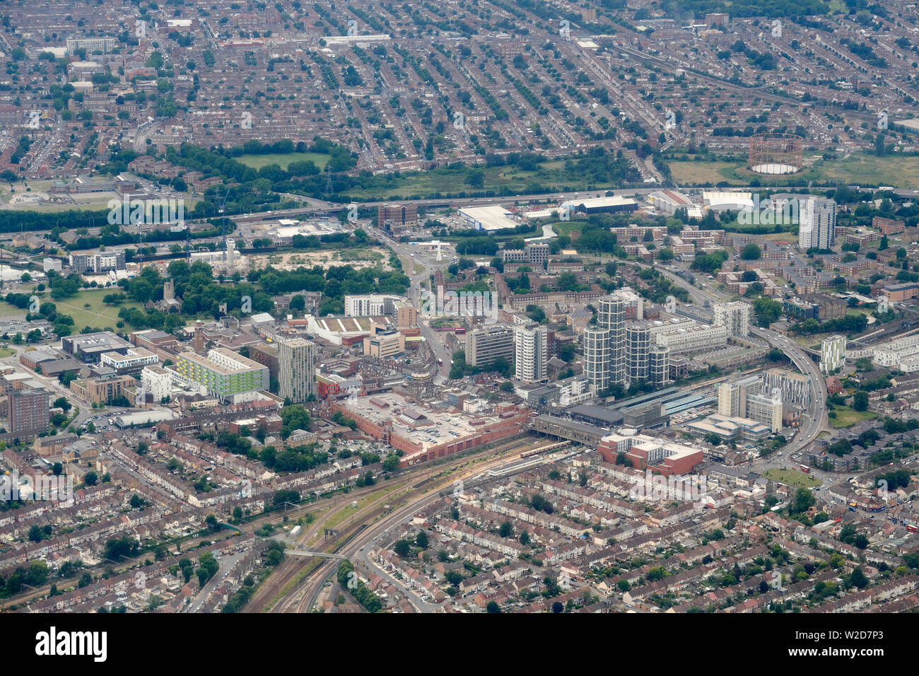 A high level view of Barking, East London, UK Stock Photo