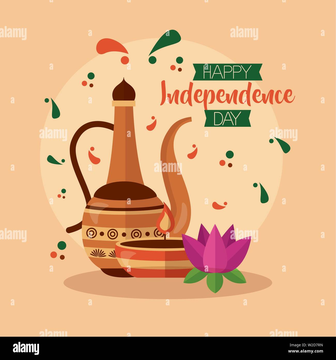 happy independence day india flat design Stock Vector