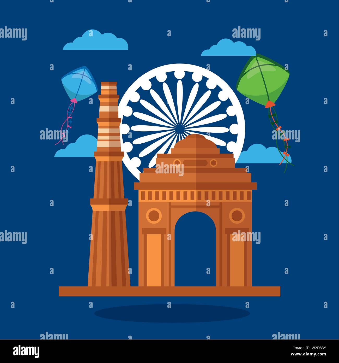 happy independence day india flat design Stock Vector Image & Art - Alamy