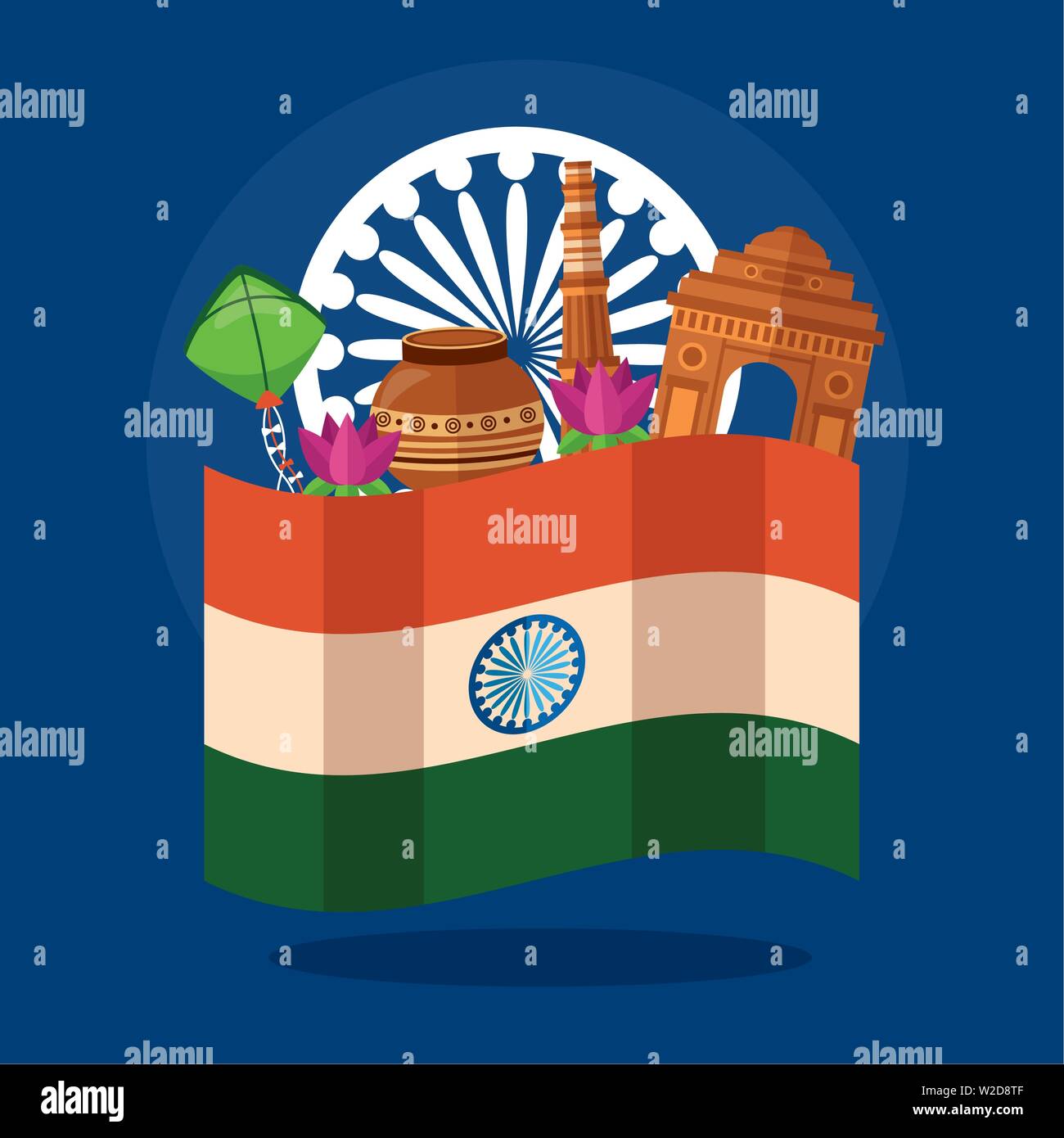 happy independence day india flat design Stock Vector Image & Art - Alamy