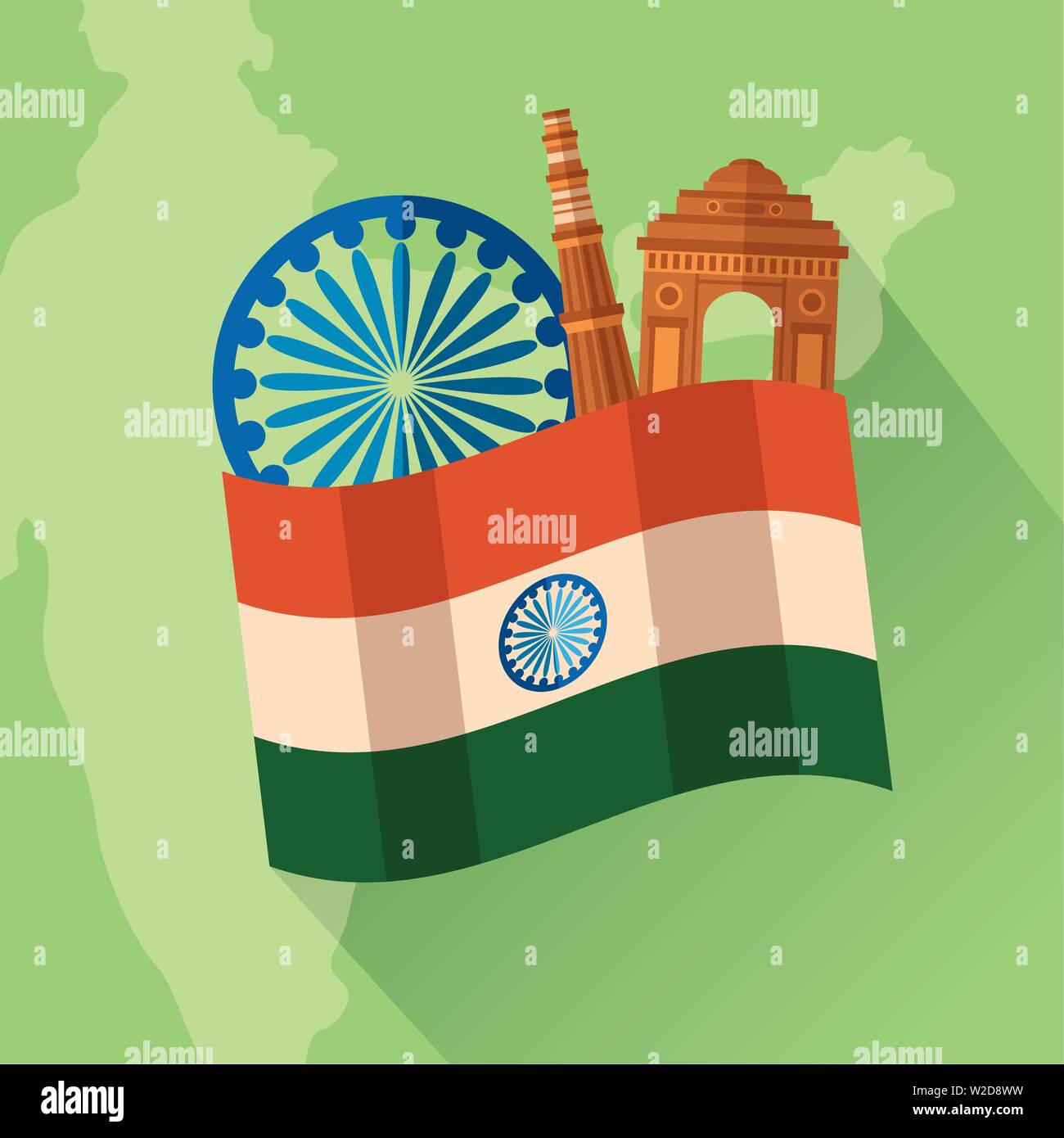 happy independence day india flat design Stock Vector Image & Art - Alamy