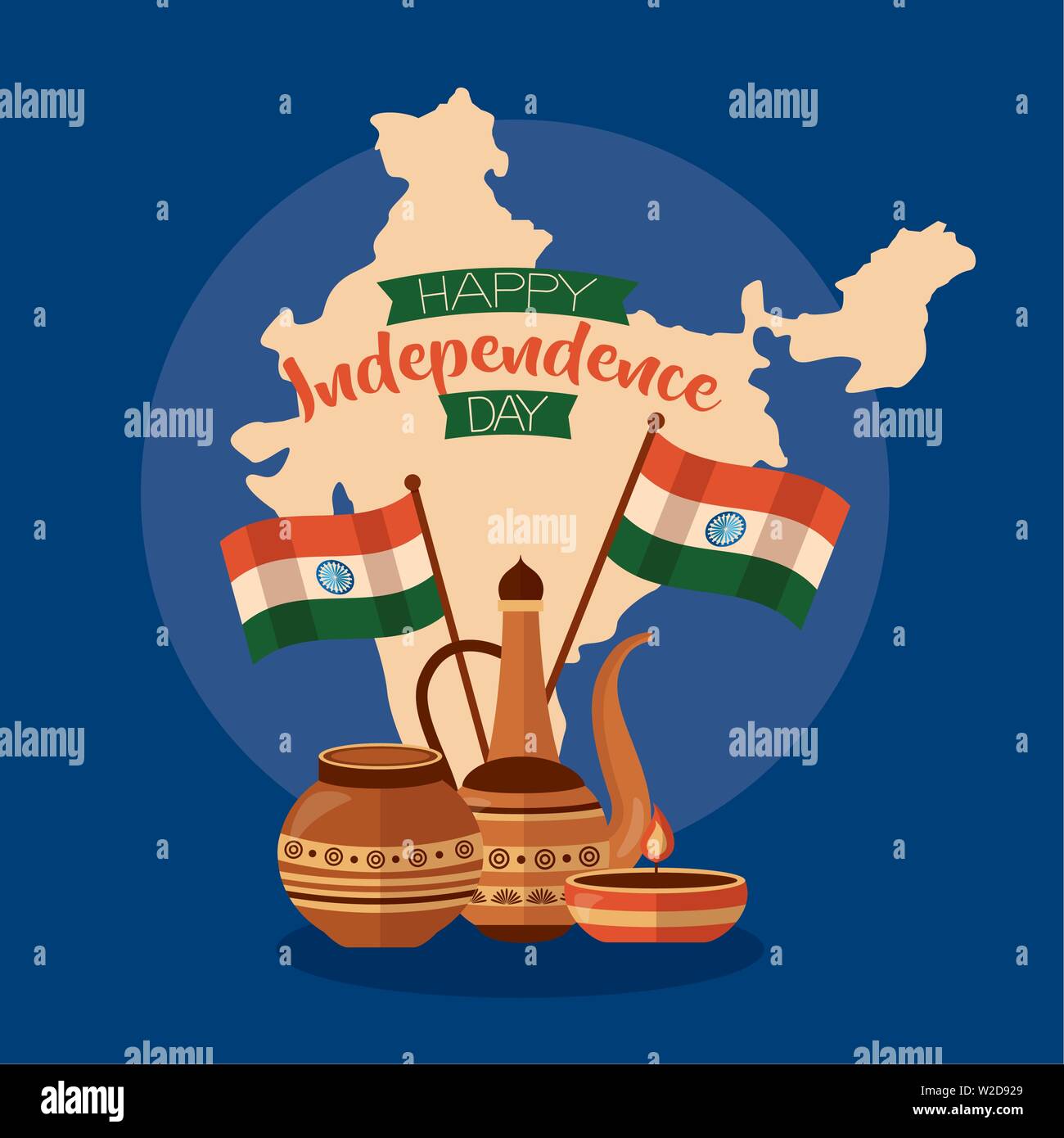 happy independence day india flat design Stock Vector Image & Art - Alamy