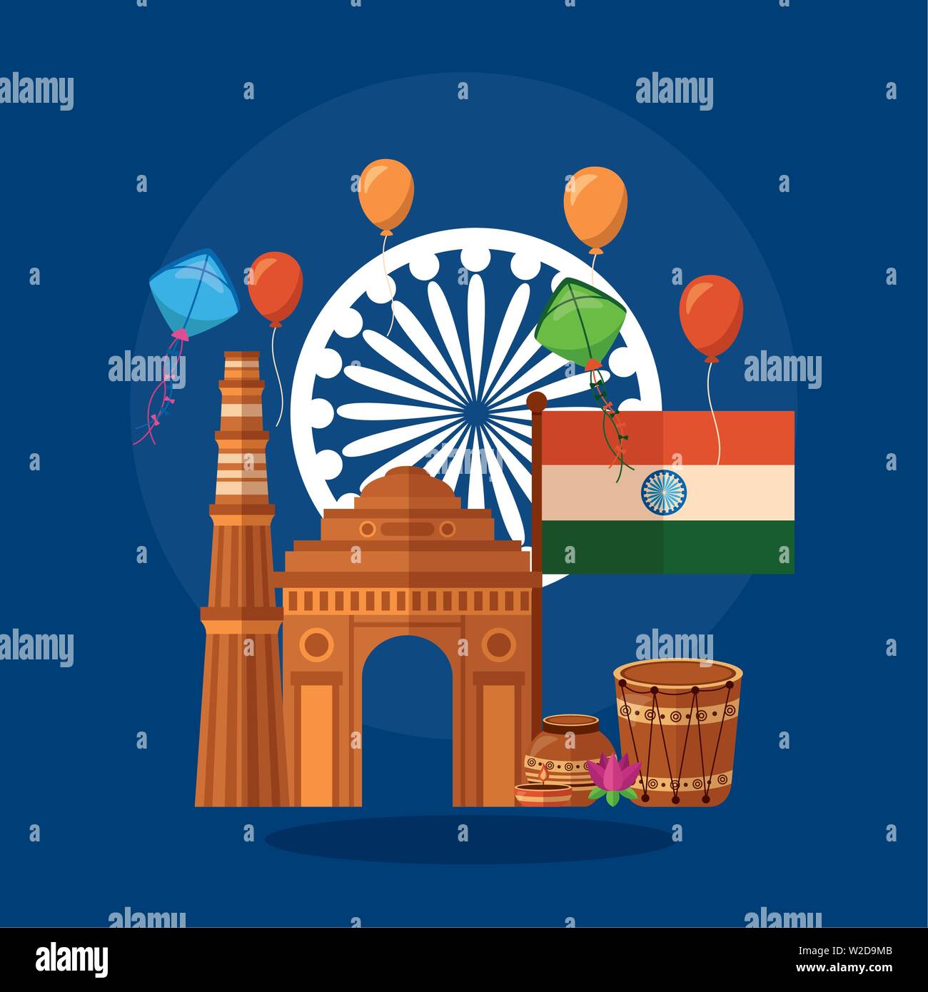 happy independence day india flat design Stock Vector Image & Art - Alamy