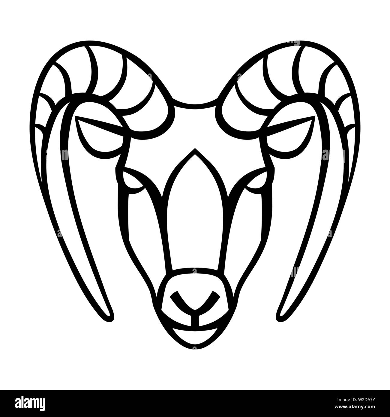 Capricorn horn Stock Vector Images - Alamy