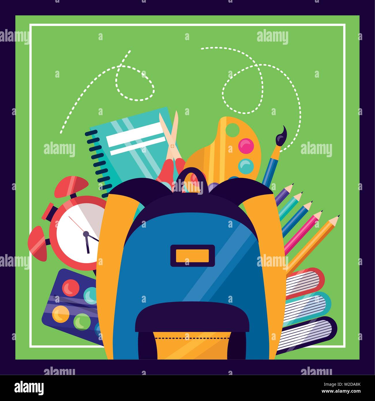 back to school supplies flat design Stock Vector Image & Art - Alamy