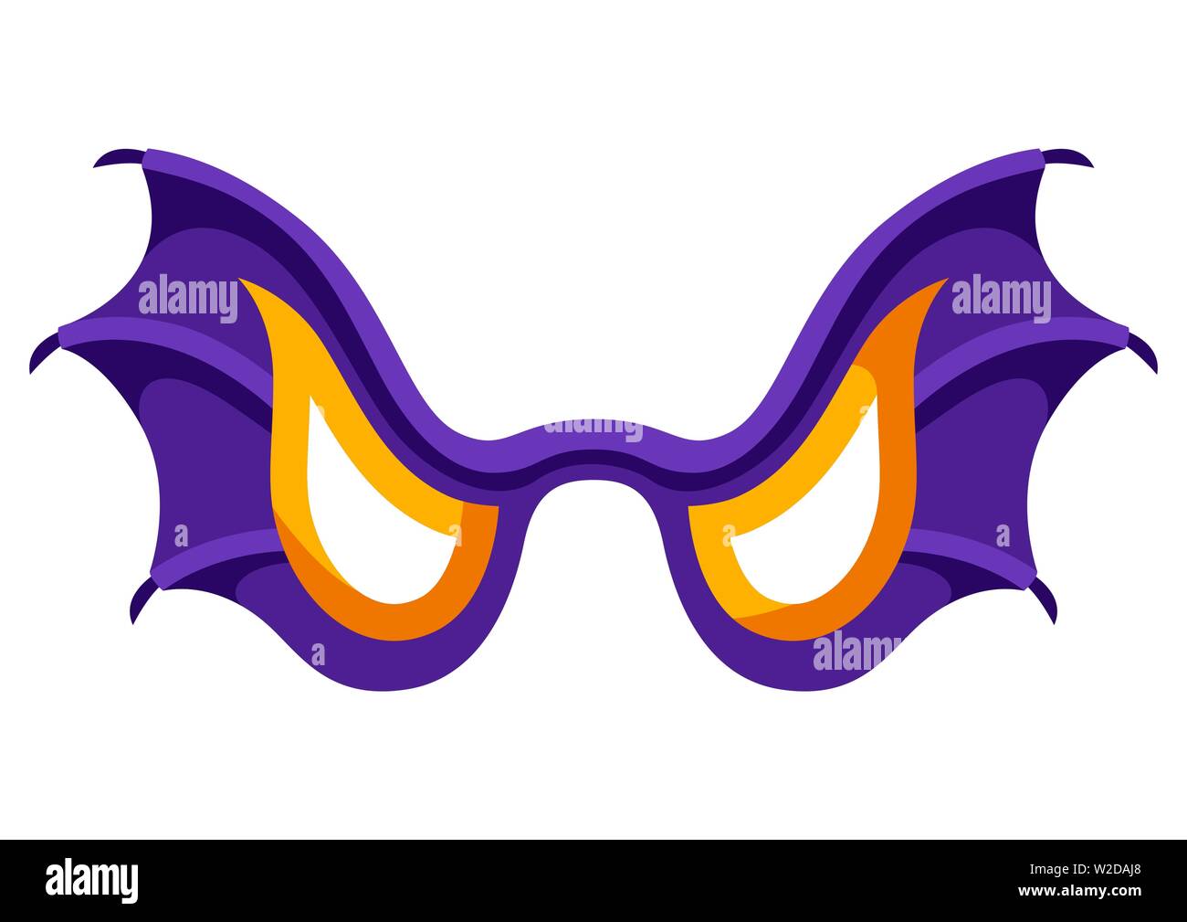 Happy halloween illustration of angry bat wing mask. Stock Vector