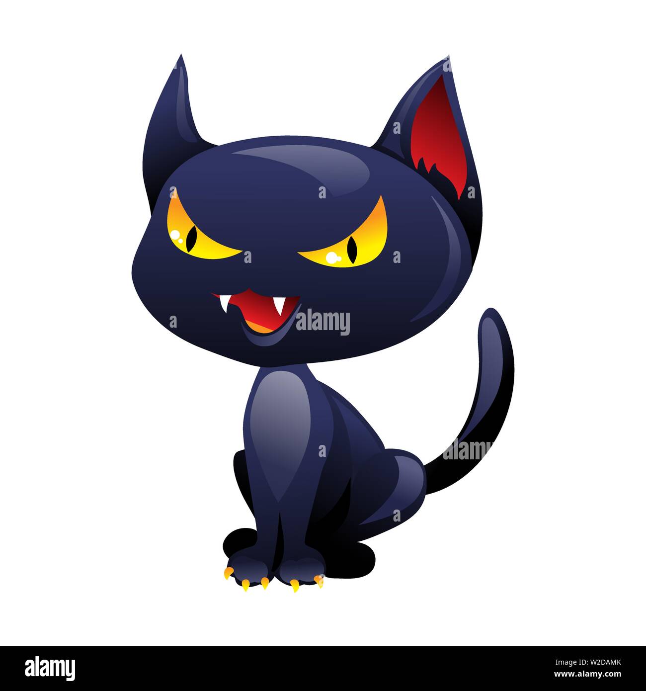 Happy halloween illustration of angry cat. Stock Vector