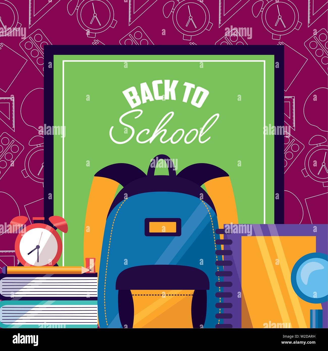 back to school supplies flat design Stock Vector Image & Art - Alamy