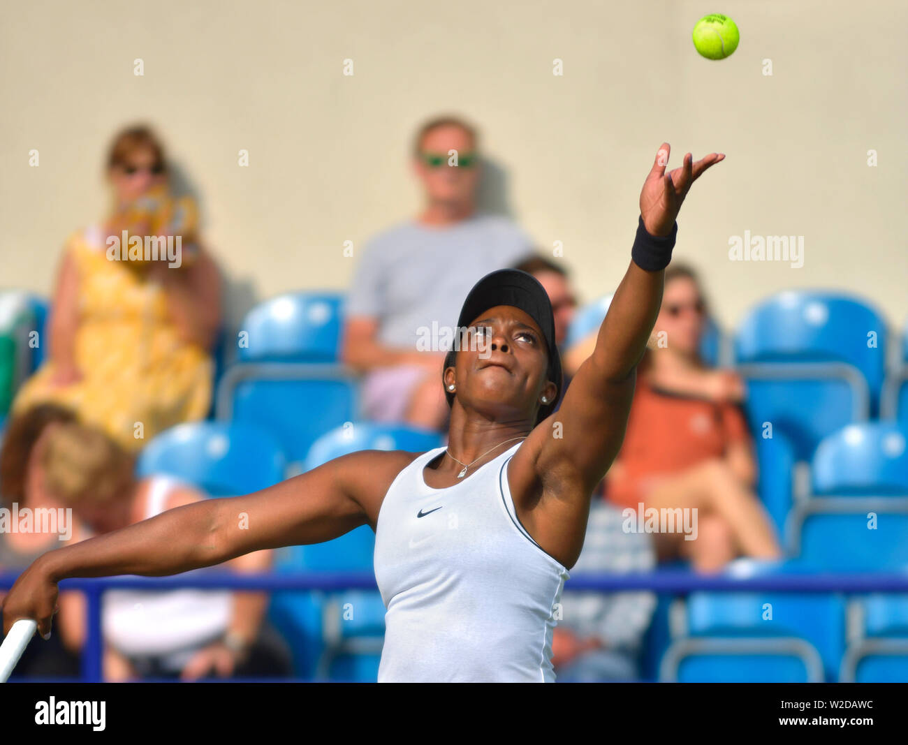 Sloane Stephens (USA) playing on court 1 at the Nature Valley International, Devonshire Park, Eastbourne, UK. 24th June 2019 Stock Photo