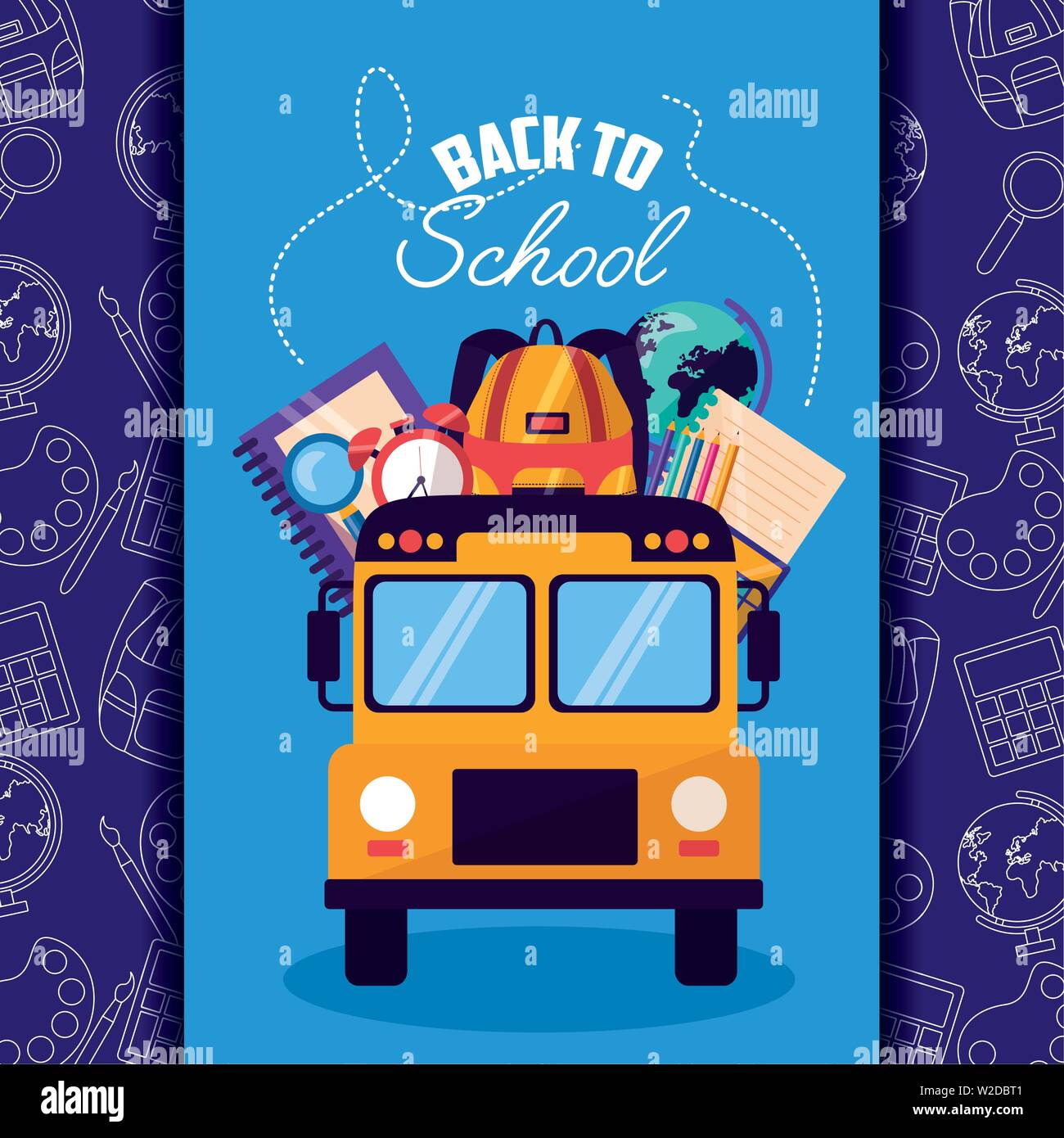 back to school supplies flat design Stock Vector Image & Art - Alamy