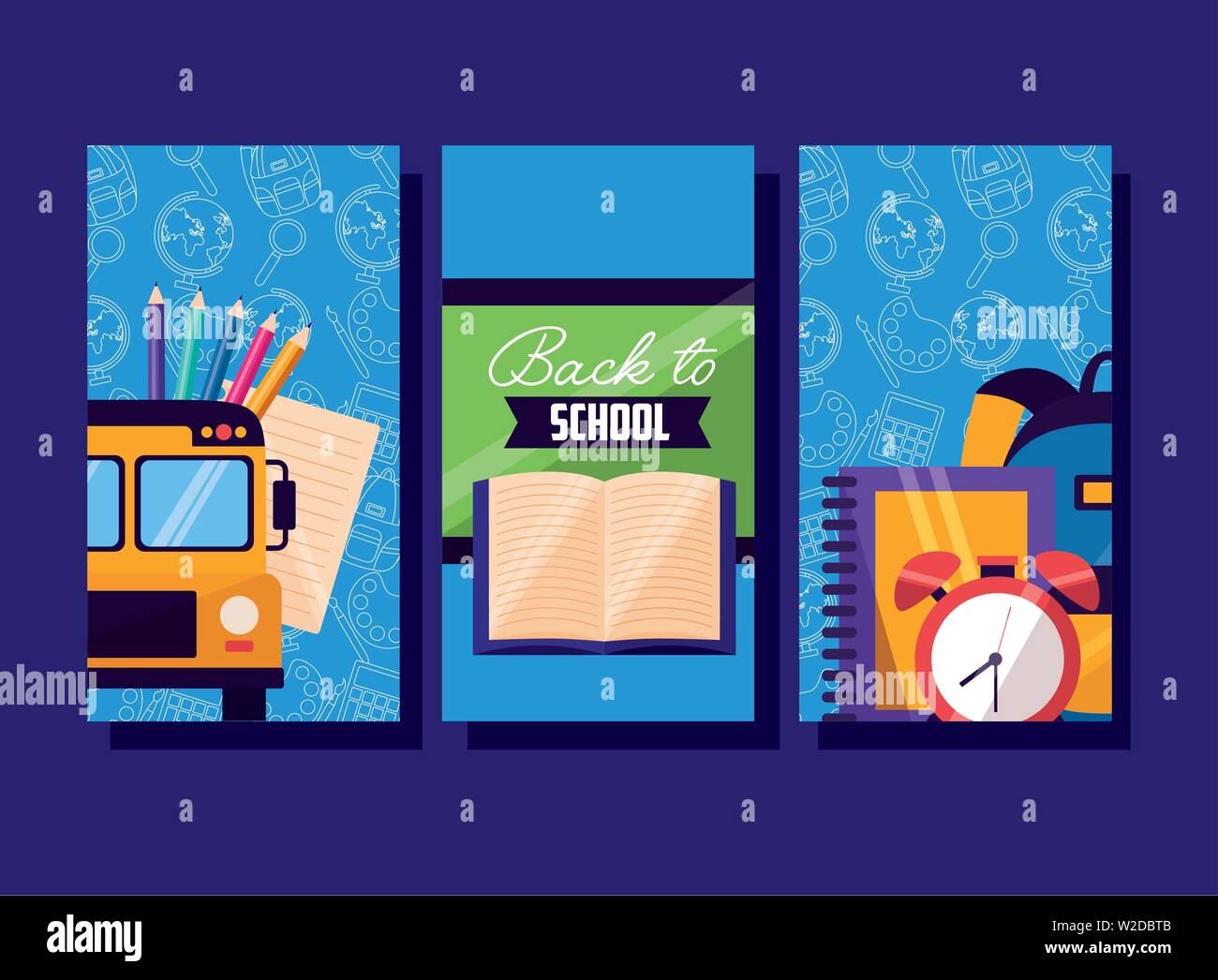 back to school supplies flat design Stock Vector Image & Art Alamy