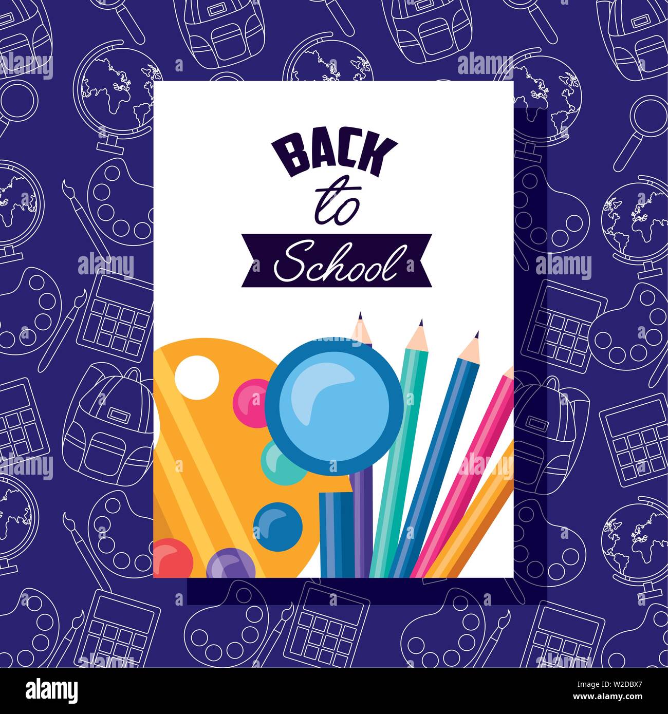 back to school supplies flat design Stock Vector Image & Art - Alamy