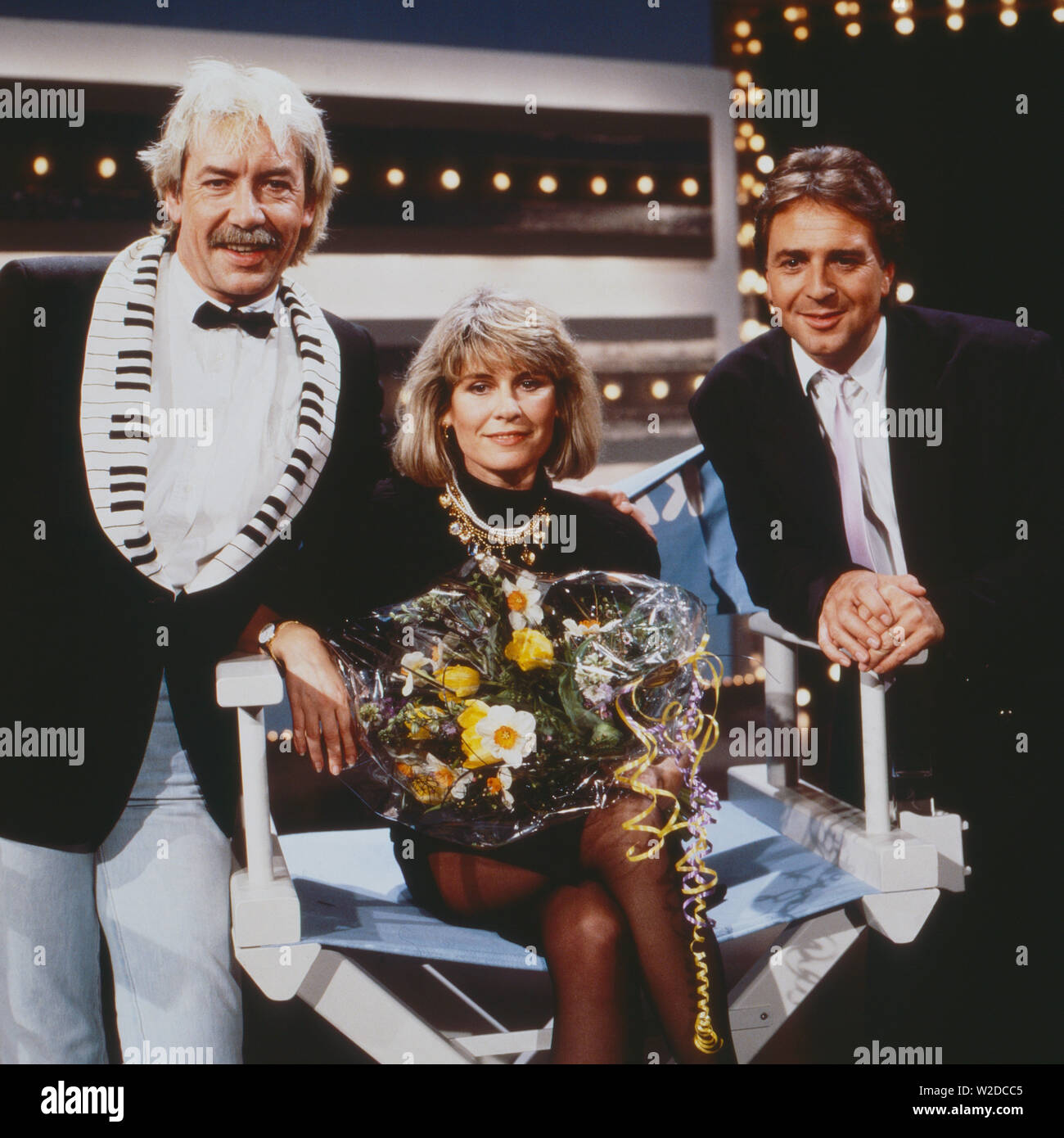 Kaum zu glauben, Fernsehschow, Deutschland 1988, Mitwirkende: Werner Böhm, Mary Roos, Pit Weyrich Stock Photo