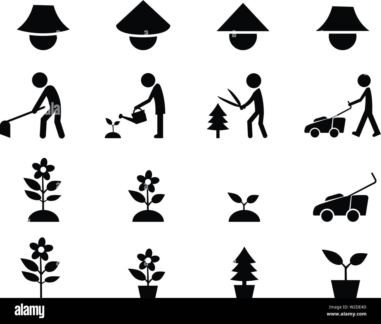 Set of icon for Gardener and famer, vector art design Stock Vector