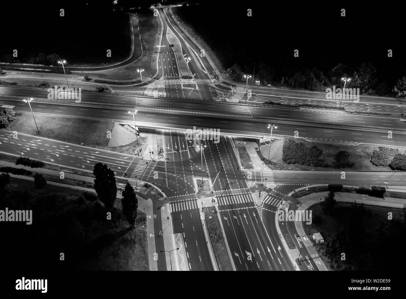Aerial view city highway vehicles hi-res stock photography and images ...