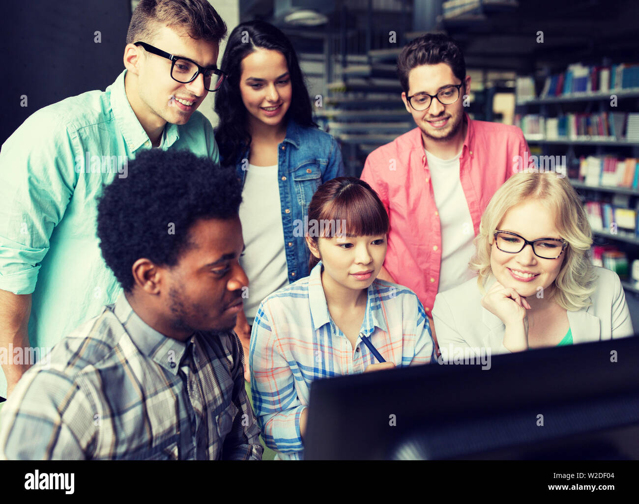International Computer Students international students with computers at library Stock Photo - Alamy