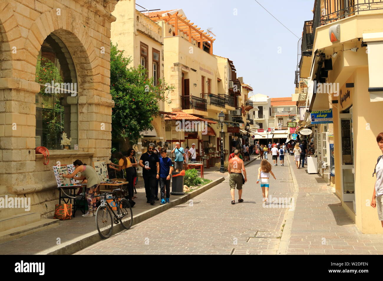 Rethymno, Crete island / Greece May 28 2019 Charming old town