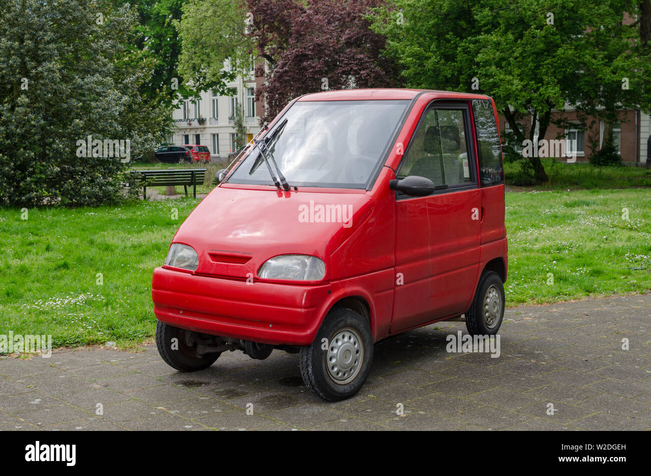 Amsterdam, Netherlands - May 03 2019: Small red car for two persons. Canta LX. Stock Photo