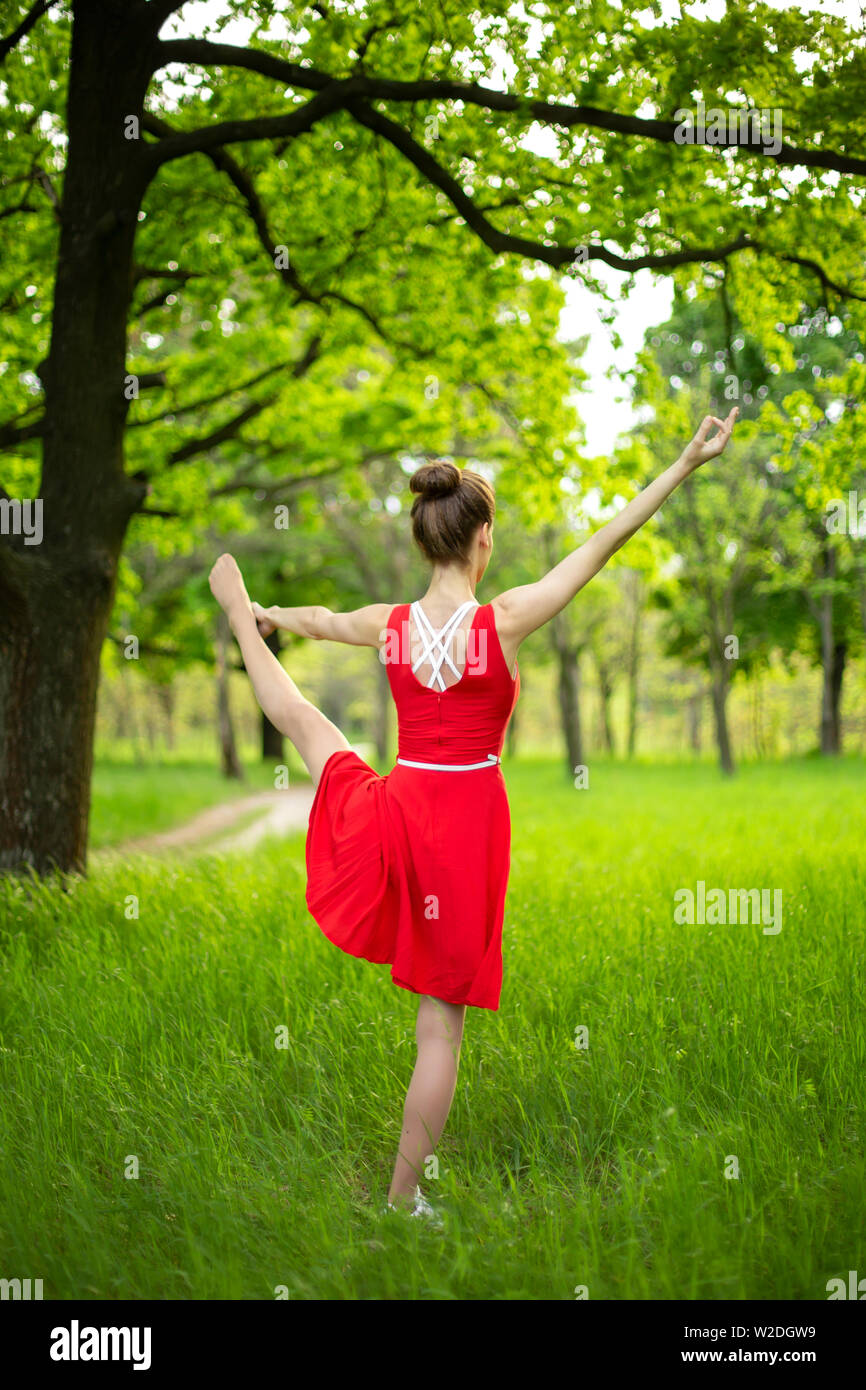 yoga in a dress